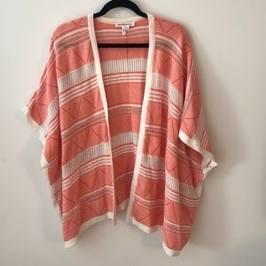BCBGeneration Orange and White Geometric Sweater